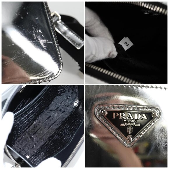 PRADA Shoulder Bag Leather Silver 2VH070 Auth 142285M - Picture 16 of 16